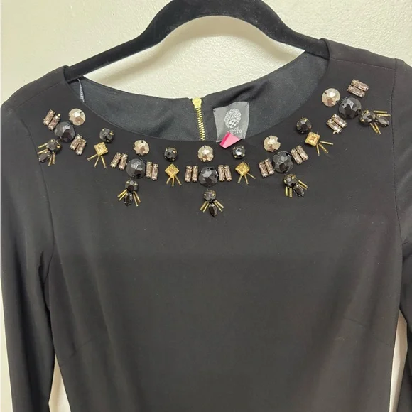 Vince Camuto Black Embellished Cut Out Sheath Dress - Picture 3 of 6